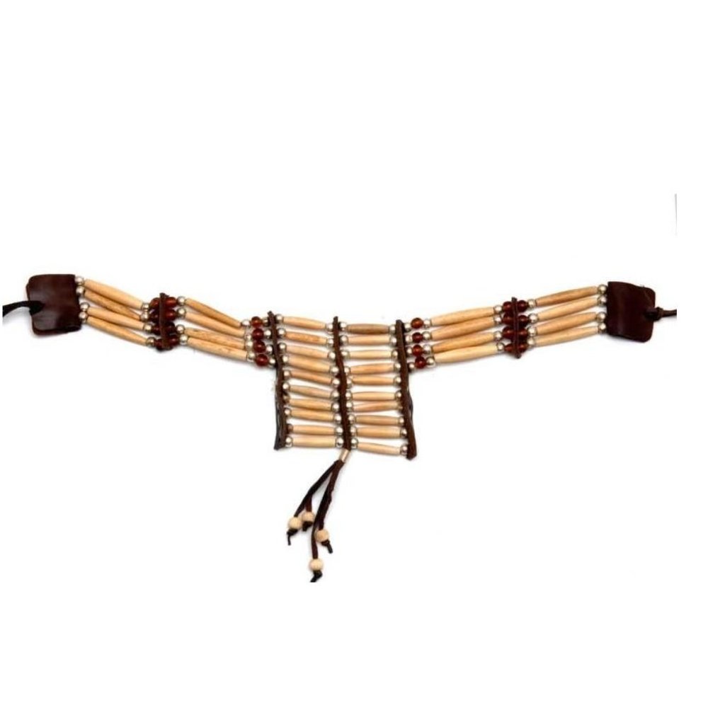 Native American Buffalo Bone Chest Plate Choker Western Indian Style Necklace